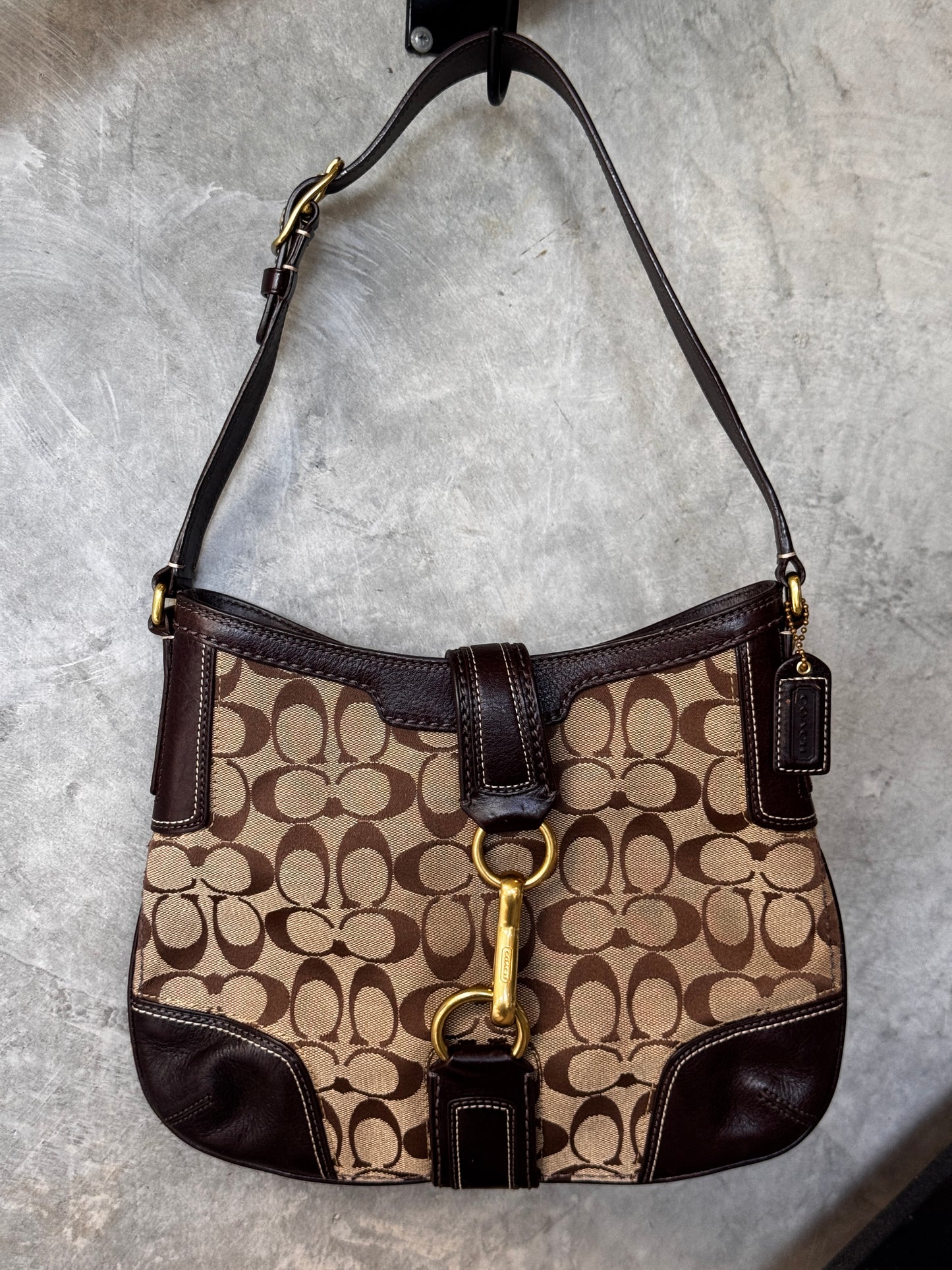 VINTAGE COACH BROWN HAMPTON HOBO SHOULDER BAG