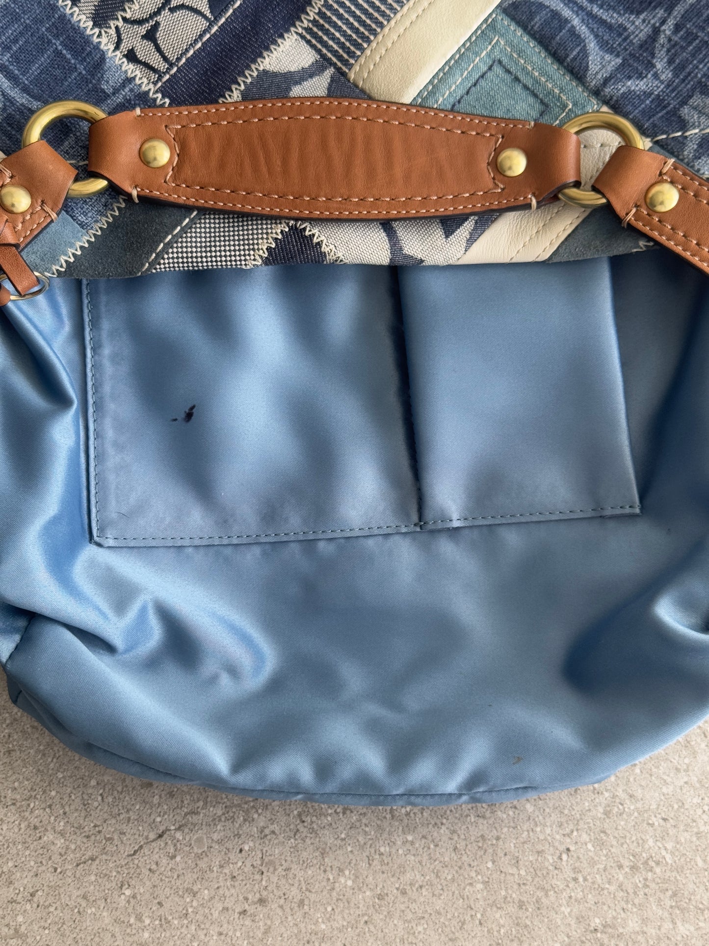 VINTAGE COACH DENIM SIGNATURE HANDBAG